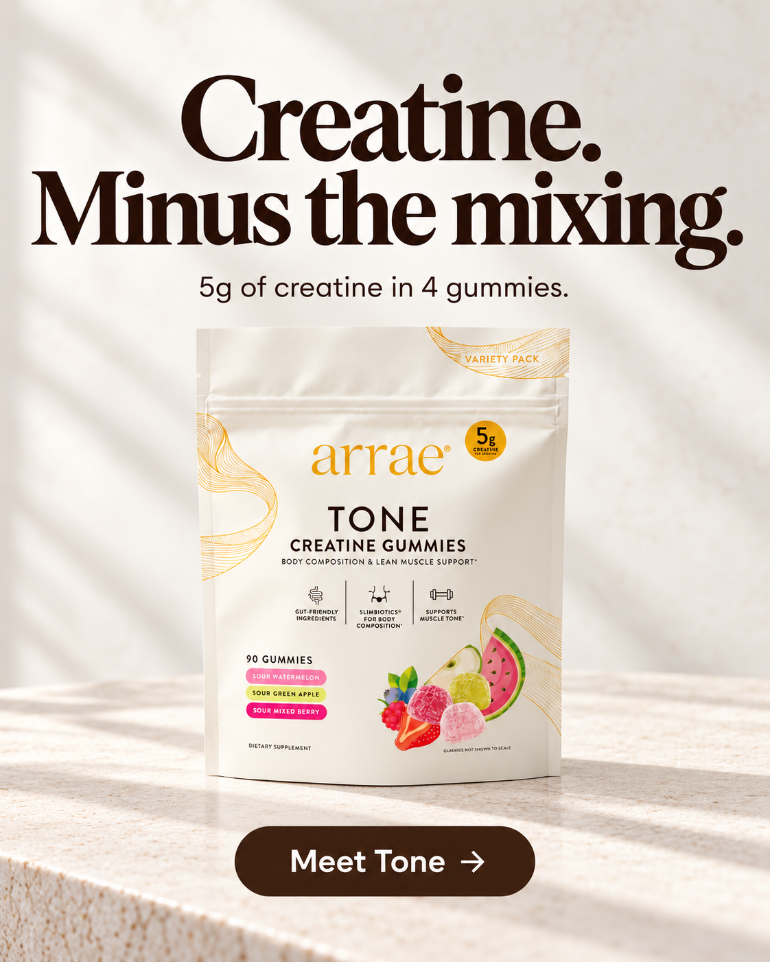 arrae Tone static ad: Creatine. Minus the mixing.